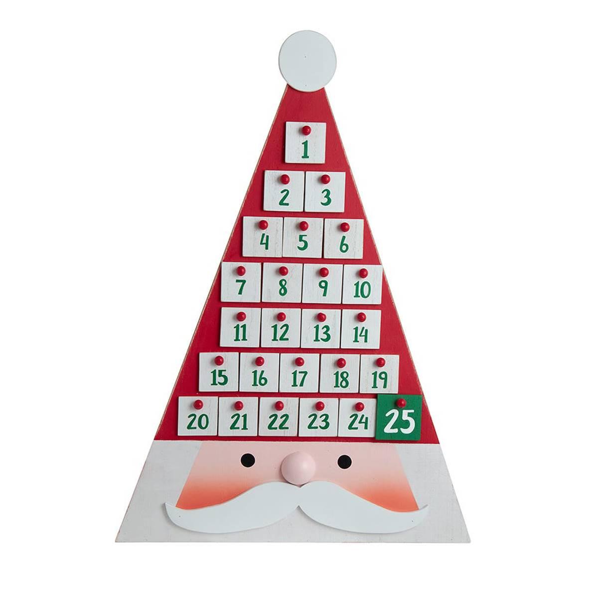 Kurt S. Adler 19.7in. Triangular Santa Head Advent Calendar