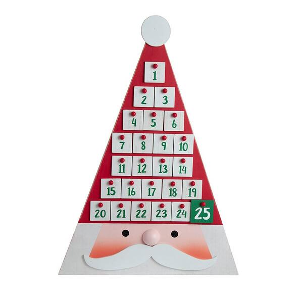 Kurt S. Adler 19.7in. Triangular Santa Head Advent Calendar - image 