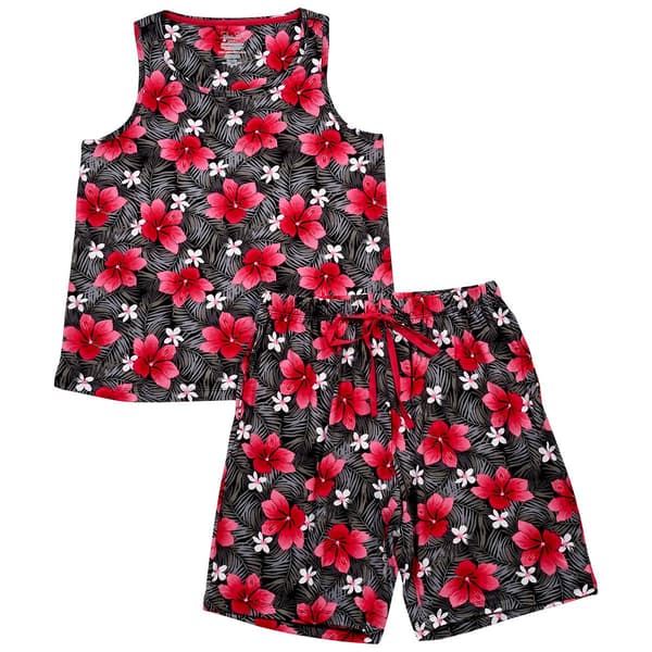 Womens Rene Rofe(R) Hibiscus Tank & Bermuda Pajama Set