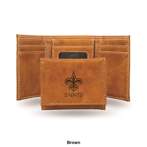Mens NFL New Orleans Saints Faux Leather Trifold Wallet
