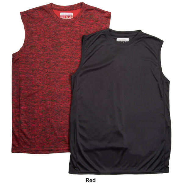 Mens Ultra Performance 2pk. Marled and Solid Muscle T-Shirts