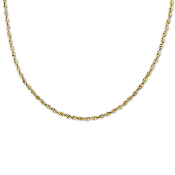 Gold over Silver 16in. Twist Herringbone Necklace - image 