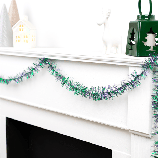 Northlight 12ft. Blue & Green Shiny Tinsel Christmas Garland