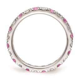 Pure Fire 14kt. White Gold Lab Created Pink Sapphire Band