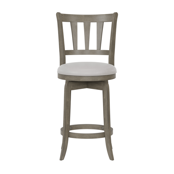 HH2 Home Presque Isle Grey Wood Counter Height Swivel Stool