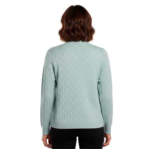 Plus Size Kasper Long Sleeve Diamond Stitch Pockets Cardigan