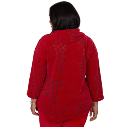 Plus Size Ruby Rd. Happy Holidays Mixed Animal Textured Sweater