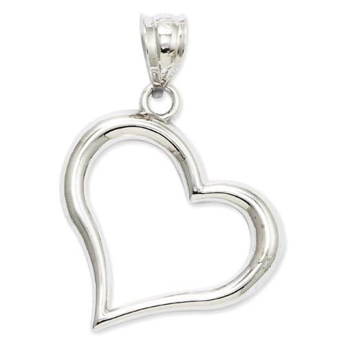 Gold Classics(tm) 14kt. White Gold Open Heart Pendant - image 
