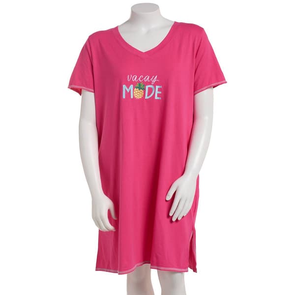 Plus Size René Rofé® Short Sleeve Vacay Mode Nightshirt