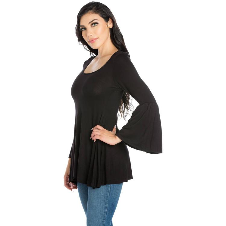 Womens 24/7 Comfort Apparel Long Bell Sleeve Tunic