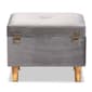 Baxton Studio Elias Grey Velvet Fabric & Wood Storage Ottoman - image 5