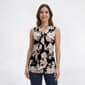 Womens Kasper Sleeveless Knot V Neck Floral Blouse - image 1