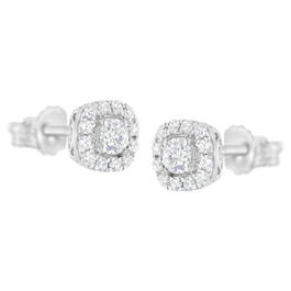 Diamond Classics&#8482; Sterling Silver 1/2ctw. Halo Earrings