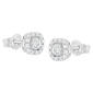 Diamond Classics&#8482; Sterling Silver 1/2ctw. Halo Earrings - image 2