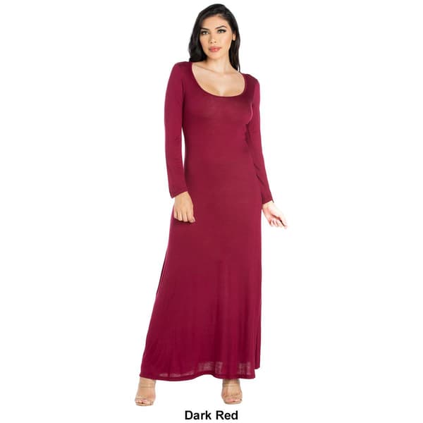 Womens 24/7 Comfort Apparel Long Sleeve Maxi Dress