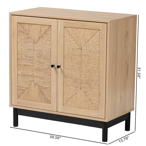 Baxton Studio Cherelle Light Brown 2-Door Storage Cabinet