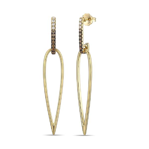 Le Vian Ombre(R) Chocolate Ombre(R) Diamonds V-Shaped Earrings - image 