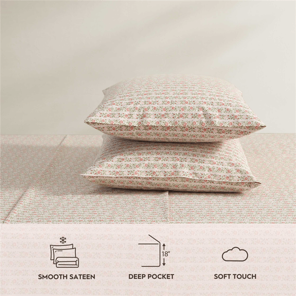 Laura Ashley® Marta Stripe Percale Sheet Set