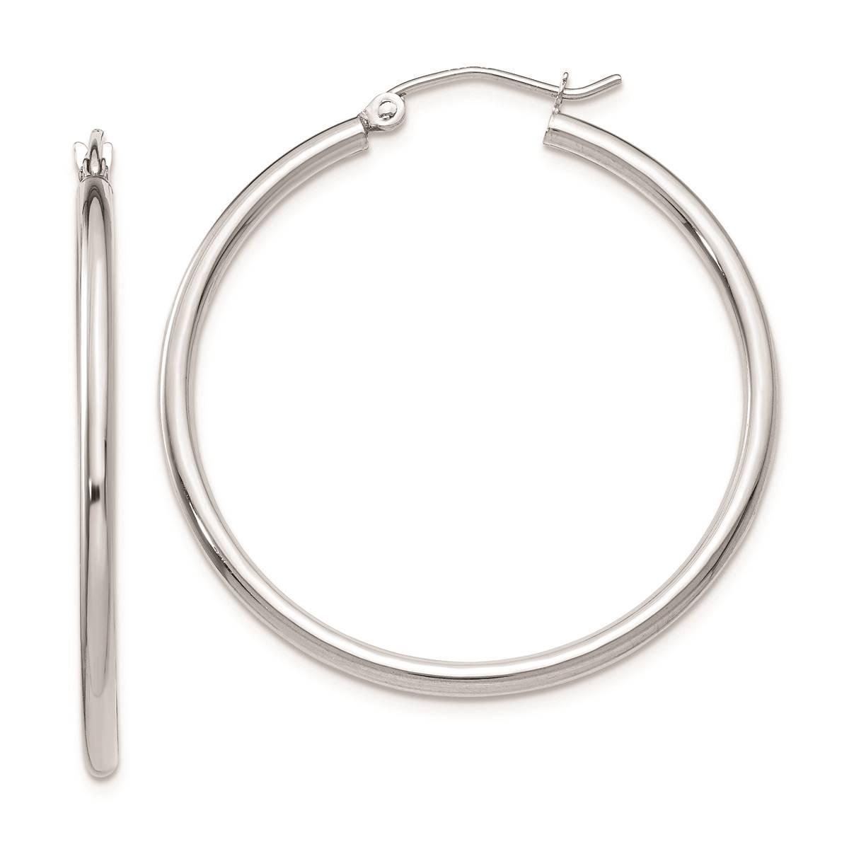 Gold Classics™ 10kt. White Gold Polished 31mm Tube Hoop...