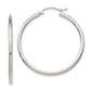 Gold Classics(tm) 10kt. White Gold Polished 31mm Tube Hoop Earrings - image 1