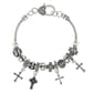 Antique Silver Plated Multiple Cross Charms Bracelet - image 1