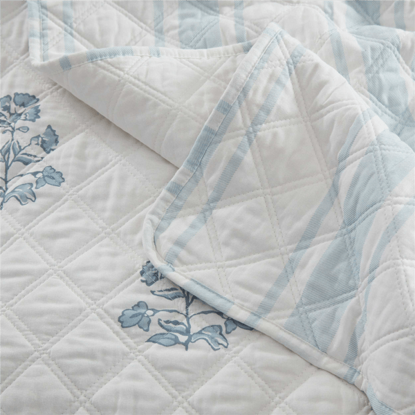 Martha Stewart Flower Block Print Quilt Set