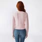 Juniors Pink Rose Cloud Cable Knit Crew Neck Button Cardigan - image 3
