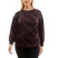 Womens Zac & Rachel Long Sleeve Plaid Hacci Top - image 1