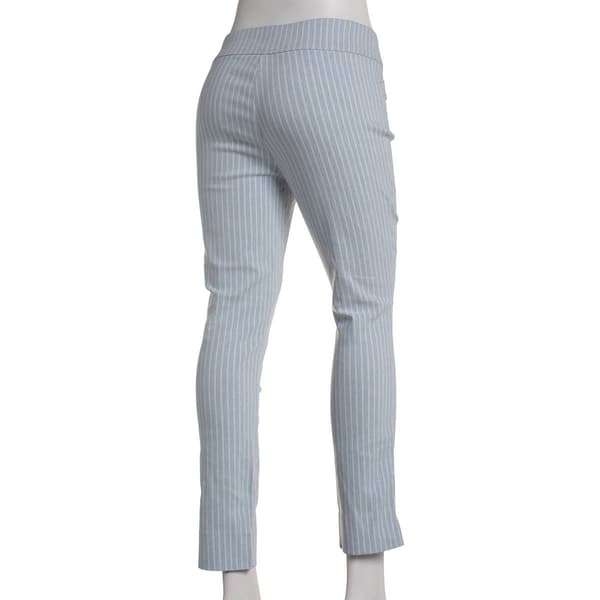 Juniors Zoe + Phoebe Stripe Millennium Ankle Pants w/ Faux Pocket