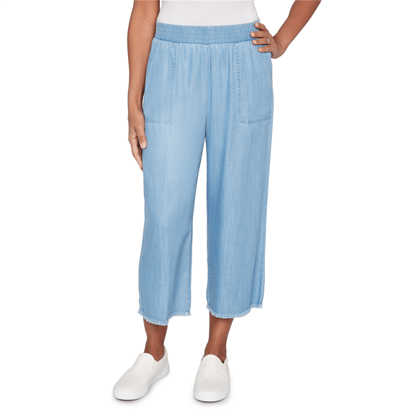 Womens Alfred Dunner Beachcomber Wide Leg Patch Pocket Ankle Pant - image 