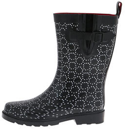 Womens Capelli New York Mid-Calf Dotted Circles Rain Boots