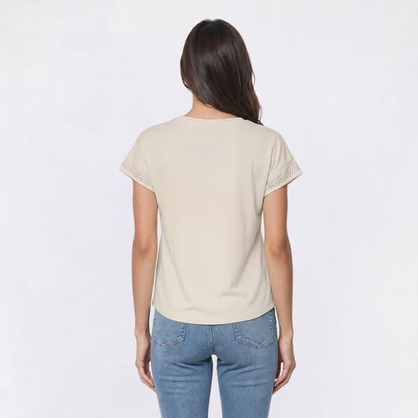 Womens Absolutely Famous Stud Detail Dolman Sleeve Tee