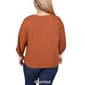 Plus Size NY Collection Solid Button Front Rib Tie Top - image 2