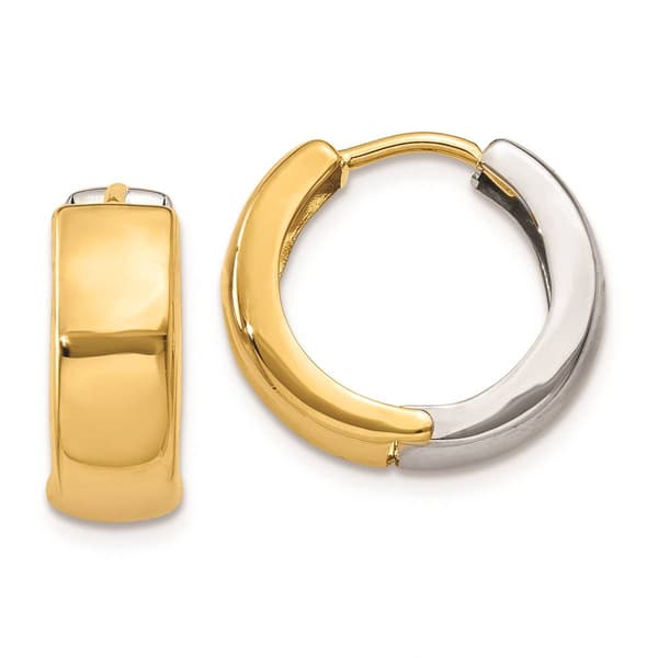 Gold Classics&#40;tm&#41; 14kt. Gold Wide Hinged Hoop Earrings - image 