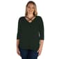 Plus Size 24/7 Comfort Apparel Criss Cross Round Hem Tunic Top - image 1