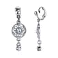 1928 Silver-Tone Crystal Drop Clip On Earrings - image 1