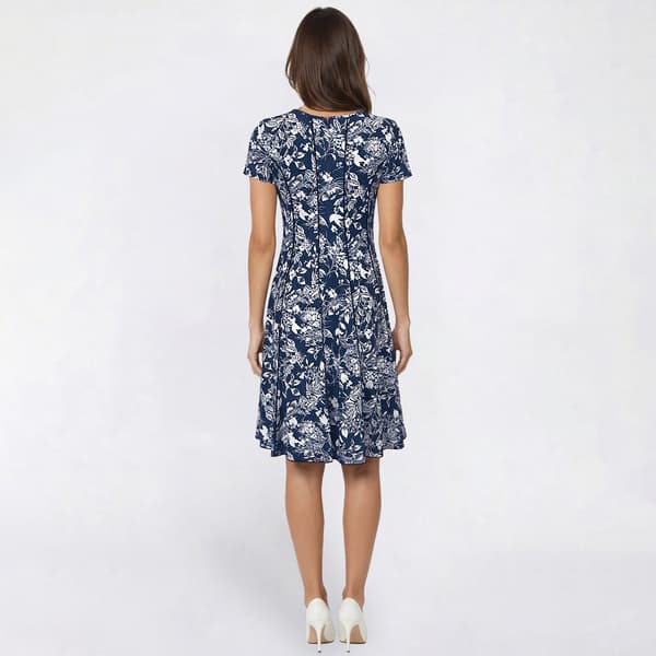 Womens Sami & Jo Short Sleeve Seam Floral A-Line Dress