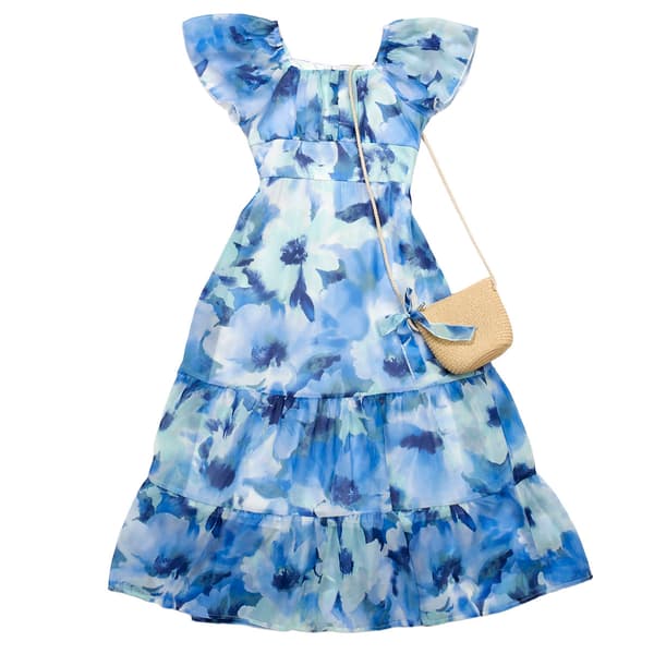 Girls (7-16) Speechless® Short Sleeve Floral Maxi Dress with Bag