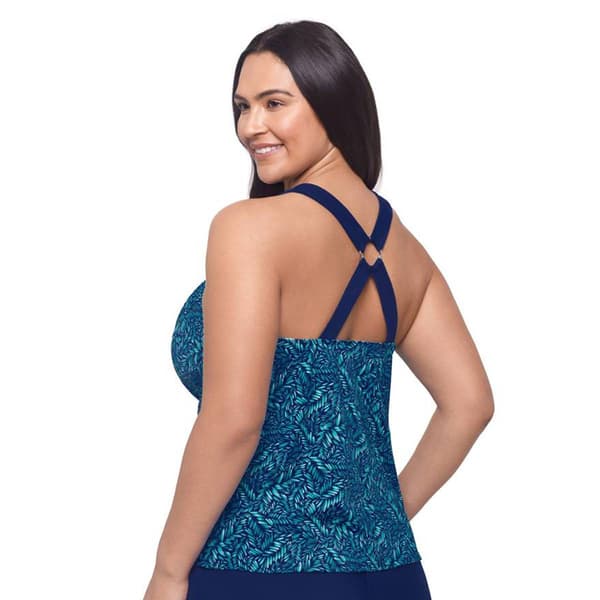 Plus Size American Beach Ring Back Jump Around Tankini Swim Top