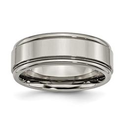 Mens Endless Affection(tm) 8mm Grooved Edge Wedding Band