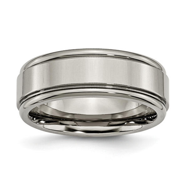 Mens Endless Affection&#40;tm&#41; 8mm Grooved Edge Wedding Band - image 