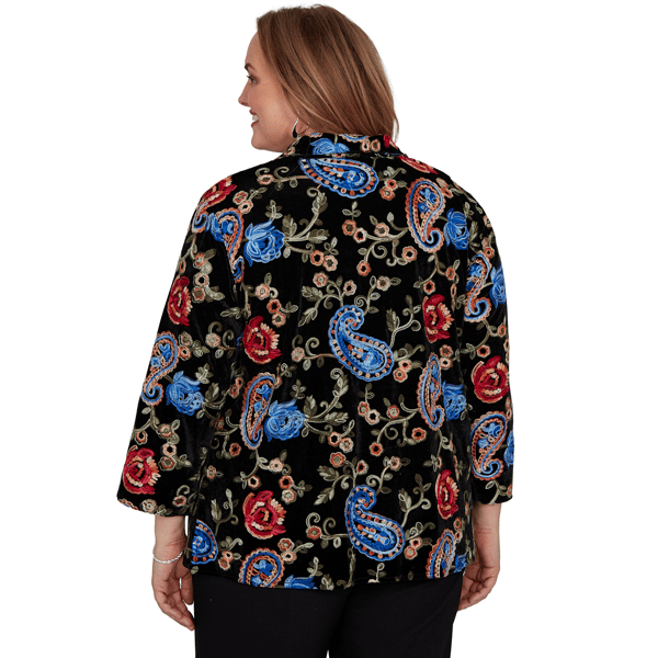 Plus Size Alfred Dunner Dinner Theater Paisley Two in One Blouse
