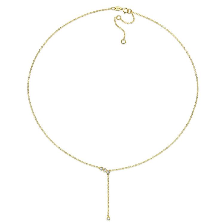 Gold Plated 1/8ctw Lab Grown Diamond Necklace