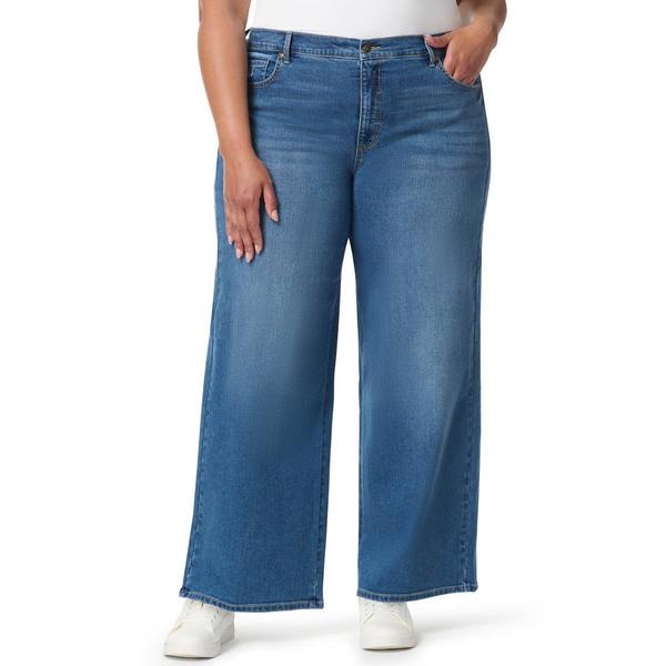 Plus Size Gloria Vanderbilt Amanda Average Length Wide Leg Twill