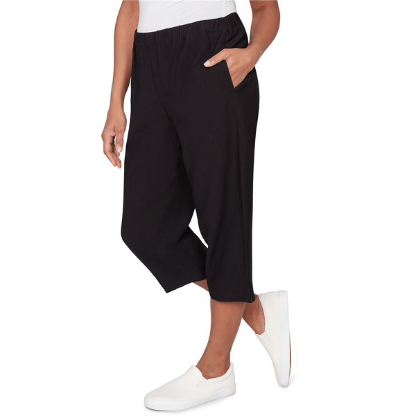 Womens Alfred Dunner Crowd Pleaser Relaxed Pull On Capris