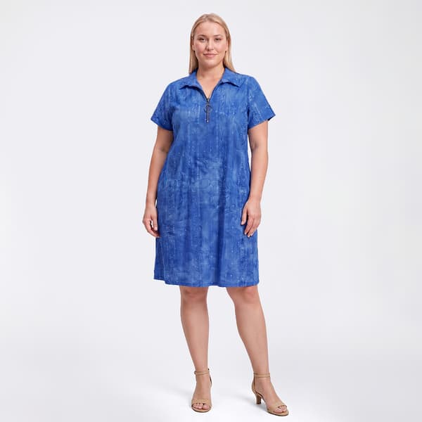 Plus Size Cocomo Short Sleeve 1/2 Zip Gomez Shift Dress