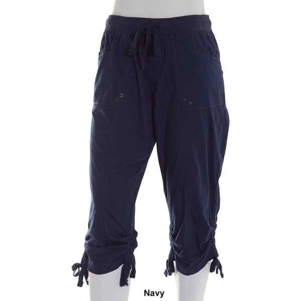Petite da-sh Emma Rib Waist Ruched Cuff Capris Pants