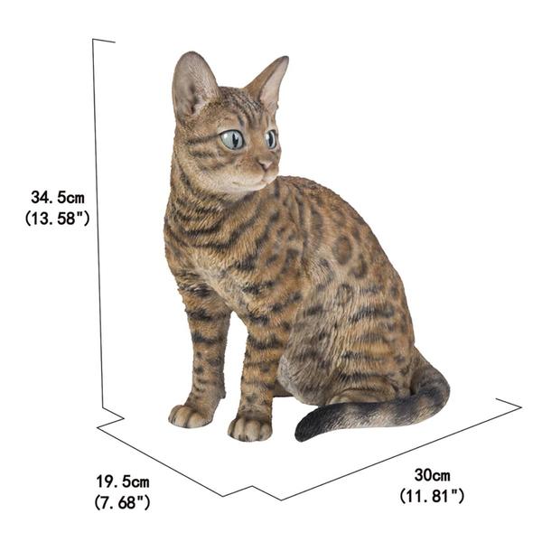 Hi-Line Gift Sitting Bengal Cat Garden Statue
