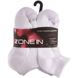 Womens Zone In 6pk. Cushion Quarter Socks
