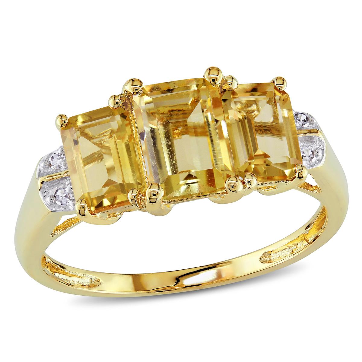 Gemstone Classics™ 10kt. Yellow Gold Citrine 3-Stone Ring
